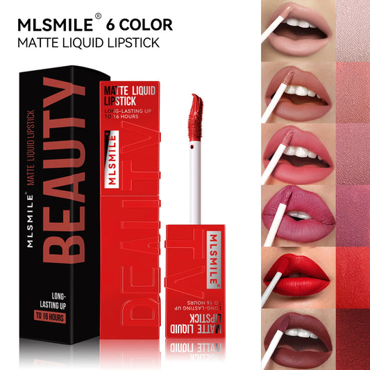 MLSMILE™ Matte Liquid Lipstick – 6 Shades Waterproof • Long-lasting • Non-sticky
