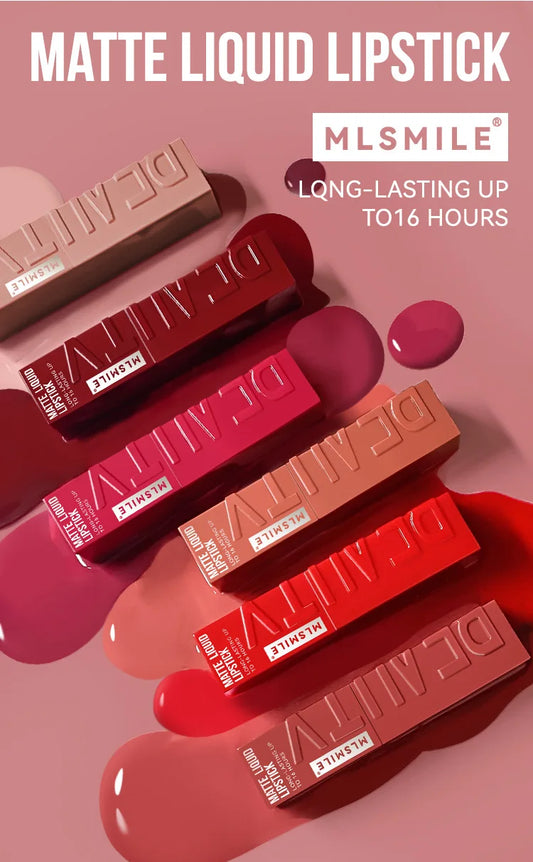 MLSMILE™ Matte Liquid Lipstick – 6 Shades Waterproof • Long-lasting • Non-sticky
