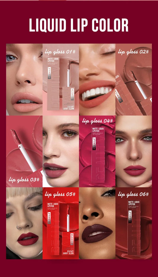 MLSMILE™ Matte Liquid Lipstick – 6 Shades Waterproof • Long-lasting • Non-sticky
