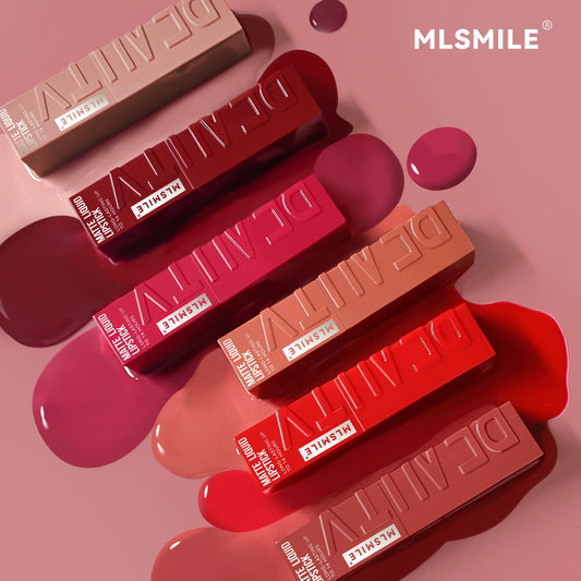 MLSMILE™ Matte Liquid Lipstick – 6 Shades Waterproof • Long-lasting • Non-sticky